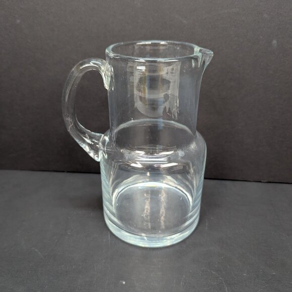 Vintage Tumble Up Clear Heavy Glass Bedside Water Pitcher 16 Oz No Cup - Picture 4 of 8